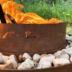 Garden Feature Fire Pit Summer BBQ Patio Circular Steel Patio Grass Burner