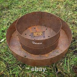 Garden Feature Fire Pit Summer BBQ Patio Circular Steel Patio Grass Burner