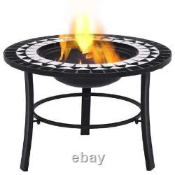 Garden Fire Pit & BBQ, Mosaic Tile Table Outdoor Barbeque Firepit Table New UK