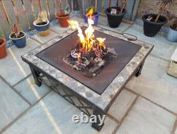 Garden Fire Pit Large Log Burner Outdoor Patio Heater Metal BBQ Grill Brazier