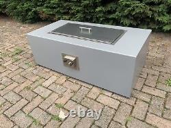 Gas Fire Pit Grey + Glass Wind Guard