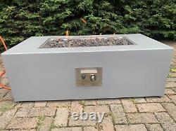 Gas Fire Pit Grey + Glass Wind Guard