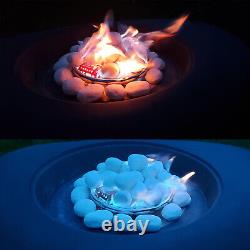 Gas Fire Pit Outdoor Large STONE EFFECT with Rain Cover