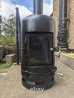 Gas bottle wood burner log Burner Chimena Fire Pit Handmade With Glass