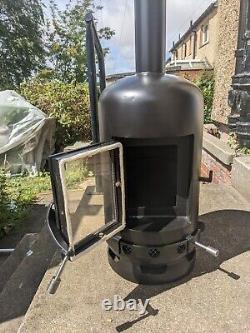 Gas bottle wood burner log Burner Chimena Fire Pit Handmade With Glass