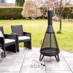 Grande Miami Chimenea Outdoor Garden Patio Log Wood Burner Metal Fire Pit Heater