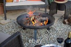 Heavy Duty Steel Firepit Bowl Oiled Steel Patio Heater, Camping Garden