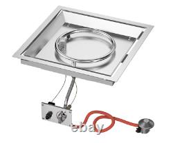 Hh Fire Stainless Steel Drop in Burner Fire Pit Pan with Pulse Ignitor