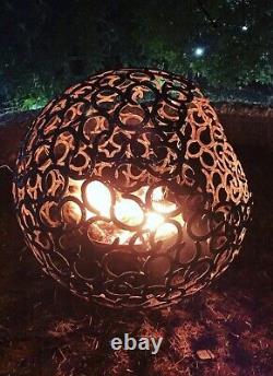 Horse Shoe Globe Fire Pit Sculpture 125cm Diameter