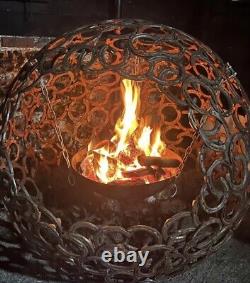 Horse Shoe Globe Fire Pit Sculpture 125cm Diameter