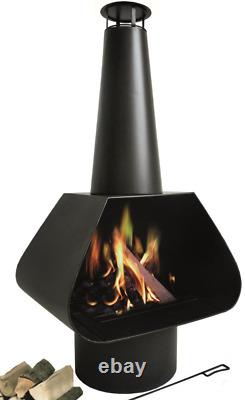 Jari Firepit Outdoor Garden Patio Fireplace Black