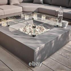 Kettler Kalos Universal Fire Pit Coffee Table 105cm, Glass surround BRAND NEW