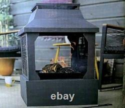 La Hacienda Large Square Fireplace Fire Pit Log Burner Chiminea? NEXT DAY POST