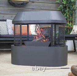 La Hacienda Steel Fireplace Patio Fire Pit Outdoor Log Burner Garden Heating New