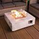 Lanzarote Grc Square Gas Fire Pit With Cover & Wind Guard