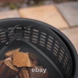 Large Fire Pit Bowl Garden Outdoor Patio Heater BBQ Grill Camping Log Burner