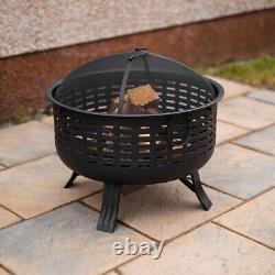 Large Fire Pit Bowl Garden Outdoor Patio Heater BBQ Grill Camping Log Burner