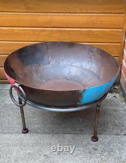 Large Fire Pit Outdoor Garden Patio Round Firepit Bowl Iron Log Burner Heater