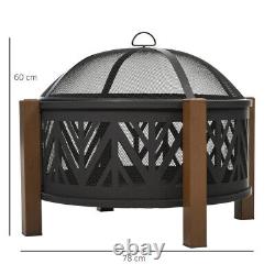 Large Garden Fire Pit Outdoor Patio Camping BBQ Grill Log Burner Heater Steel