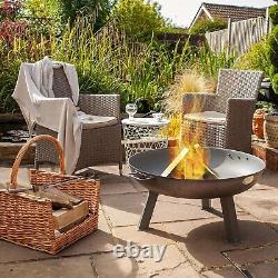 Large Garden Fire Pit Outdoor Patio Camping Cast Iron Bowl Log Burner Heater 30