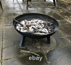 Large Garden Fire Pit Outdoor Patio Camping Cast Iron Bowl Log Burner Heater 30