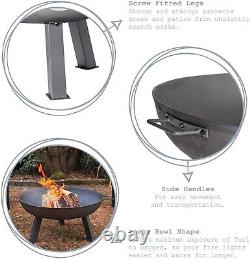 Large Garden Fire Pit Outdoor Patio Camping Cast Iron Bowl Log Burner Heater 30