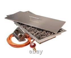 Large Gas Fire Pit Burner Pan/Kit 780mmx380mm