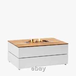 Large Outdoor Heater Fire Pit Table Rectangular White Garden Fireplace