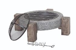 Lifestyle Calida MGO Garden Patio Fire Pit Wood / Stone Effect