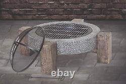 Lifestyle Calida MGO Garden Patio Fire Pit Wood / Stone Effect