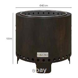 Metal Wood-burning Smokeless Fire Pit, Black