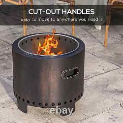 Metal Wood-burning Smokeless Fire Pit, Black