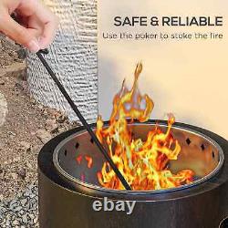 Metal Wood-burning Smokeless Fire Pit, Black