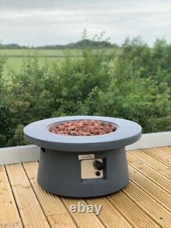 Modern Fire Pit Table Concrete Regulator, Hose & Cover! Electronic Ignition