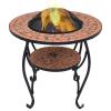 Mosaic Fire Pit Table Ceramic Barbecue Bbq Table Outdoor Fireplace Vidaxl