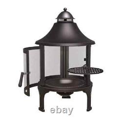 Northwest Sourcing Elevated Round Wood Burning Fire Pit with Swing Out Grill