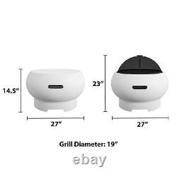 Novogratz (uk) Asher 22in Modern Fire Pit Garden Grill Bright White