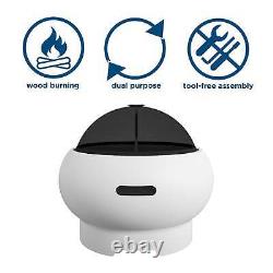 Novogratz (uk) Asher 22in Modern Fire Pit Garden Grill Bright White