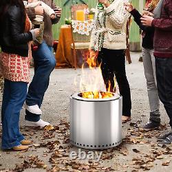 Onlyfire Outdoor Compact Fire Pit, Portable Less Smoke Wood Burning Firepit