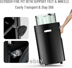 Onlyfire Round Gas Fire Pit, Detachable Outdoor Patio Heater with Lava