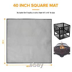 Outdoor BBQ Fire Pit Protector Mat Heat Resistant Mat Deck Patio Floor Fireproof