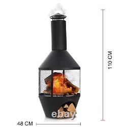 Outdoor Bbq Firepit Square Stove Heater Grill Garden Brazier Chiminea Fire Pit