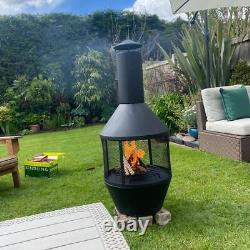 Outdoor Bbq Firepit Square Stove Heater Grill Garden Brazier Chiminea Fire Pit
