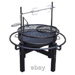 Outdoor Charcoal Bbq Grill With Rotisserie Barbecue Hot Spit Roast Fire Pit Bowl