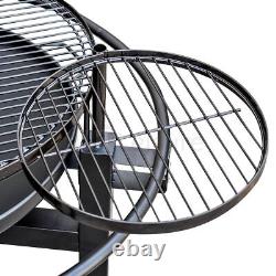 Outdoor Charcoal Bbq Grill With Rotisserie Barbecue Hot Spit Roast Fire Pit Bowl