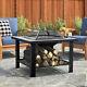 Outdoor Fire Pit 4-in-1 Garden Patio Bbq Grill Withshelf Patio Table Heater Burner
