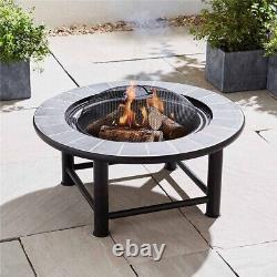 Outdoor Fire Pit Table Mesh Cap Grill Burner Brazier Stove Garden Patio Heater