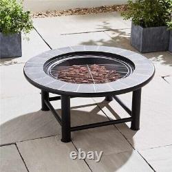 Outdoor Fire Pit Table Mesh Cap Grill Burner Brazier Stove Garden Patio Heater