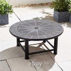 Outdoor Fire Pit Table Mesh Cap Grill Burner Brazier Stove Garden Patio Heater