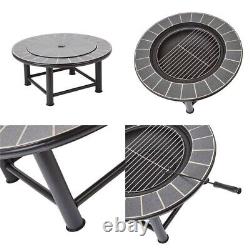 Outdoor Fire Pit Table Mesh Cap Grill Burner Brazier Stove Garden Patio Heater